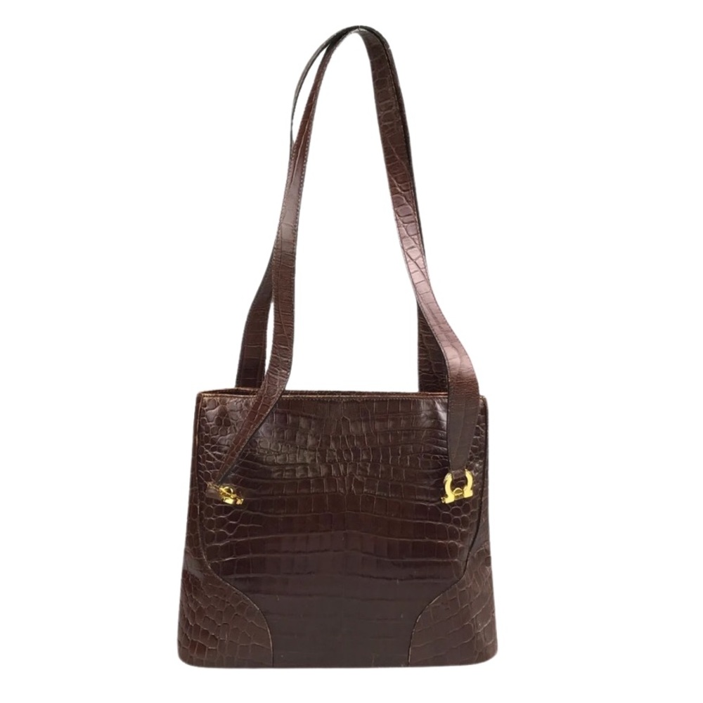 Salvatore Ferragamo Brown Leather Shoulder Bag
